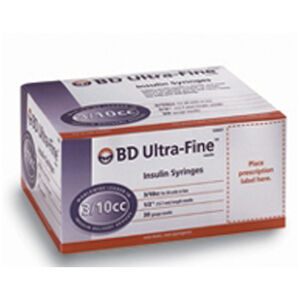 0.3 mL Insulin Syringe with Ultra-Fine Needle, 30 Gauge x 1/2 Inch ...