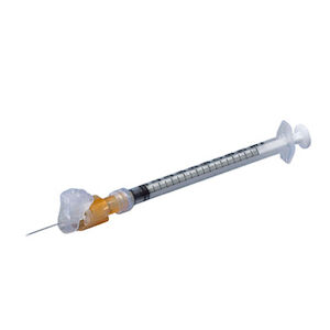 Ken Syring 1 mL Syringe with Magellan Hypodermic Safety Needle, 25 Gauge x 1 Inch ...