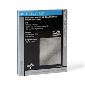 4 Inch x 5 Inch, Silver Antibacterial Gelling Fiber Wound Dressing ...