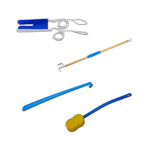 Deluxe Hip Kit, includes: a dressing stick, shoe horn, sock aid, bath  sponge with deluxe long handle, a 32 inch dragon reacher, and two pairs of  32 inch elastic shoelaces. | Preferred Medical